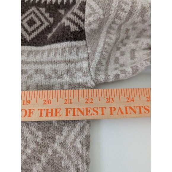 Orvis Aztec Sweater Womens Size Large Tan Wool Cashmere Knit Western Mock Neck - Picture 10 of 11